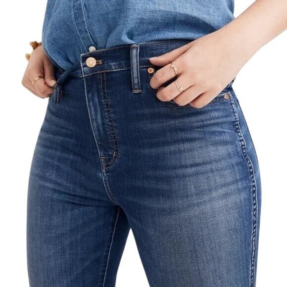 Madewell 9" High-Rise Skinny Jeans Stretch Cotton Blend Denim Medium Wash 34 - Picture 15 of 16